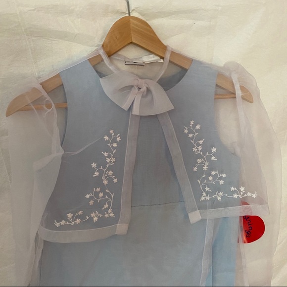 HARTSTRINGS Blue and White Dress Girls Size 10 NWT - Picture 3 of 15